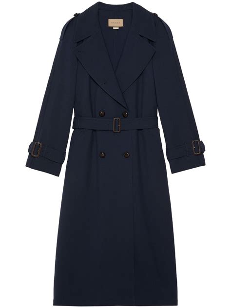 gucci dark blue women coat|Gucci trench coat women's.